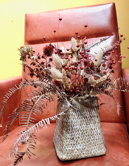 Square Flawer Basket (Red)